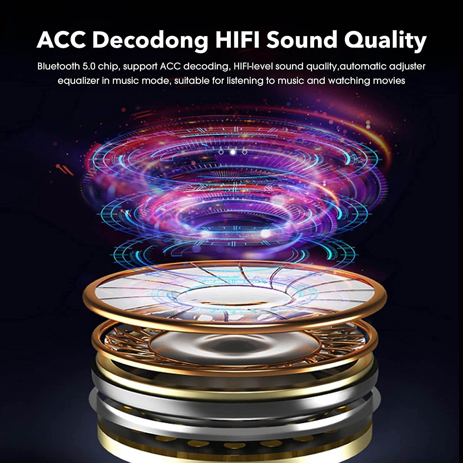 Gaming Earbuds TWS Earbuds True Wireless Earphone with Mic, Low-Latency Gaming Headset, 3D Surround Stereo TWS Bluetooth Headphone for PC Mobile Gamers (Black)