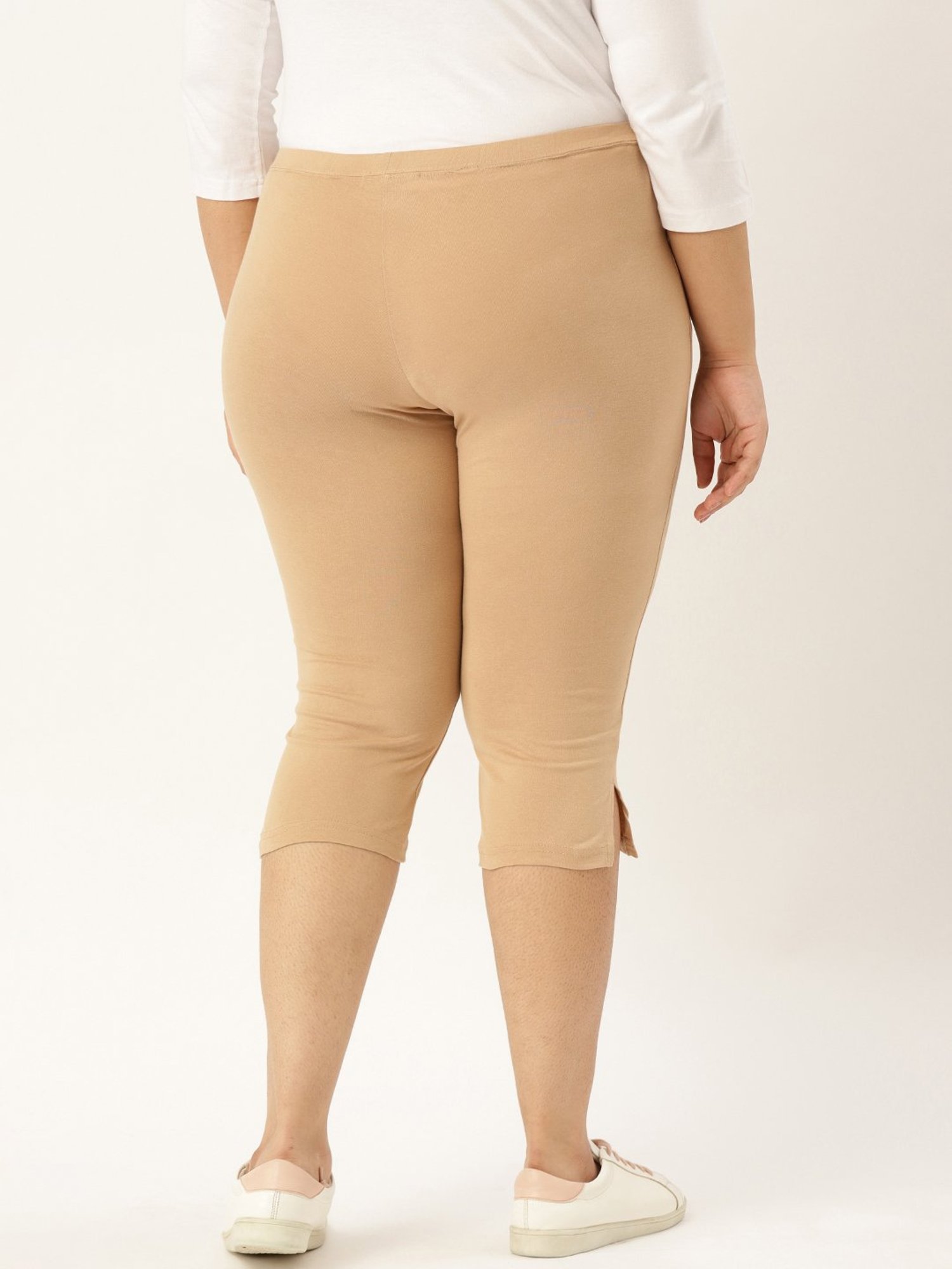 theRebelinme Beige Cotton Capris