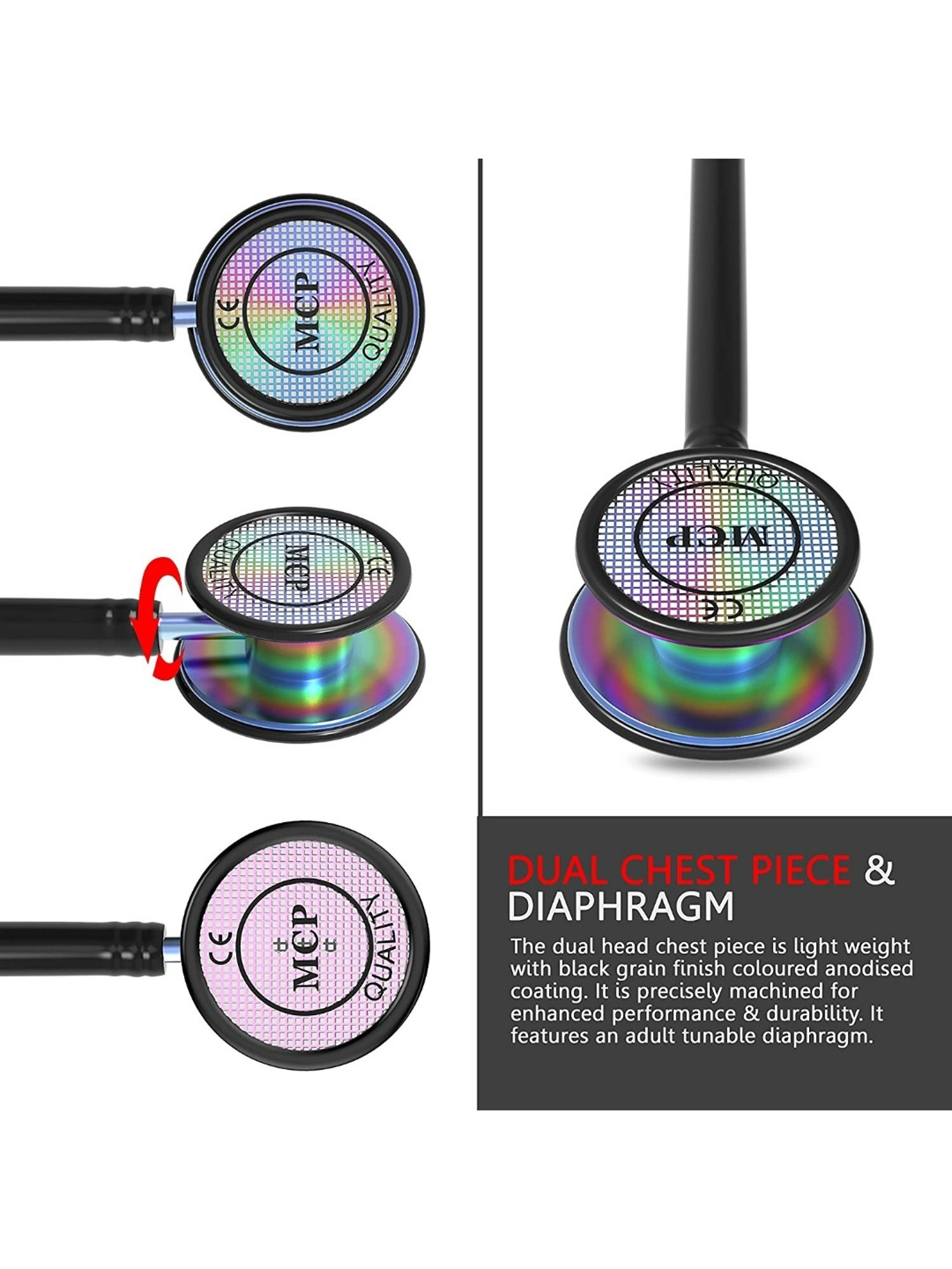 MCP Dual Head Stethoscope (Rainbow)