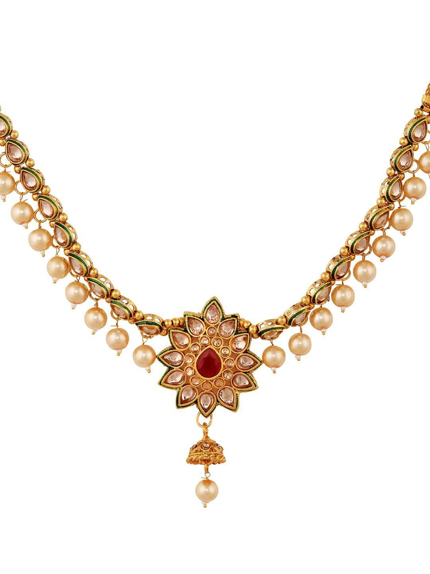 Saraf Rs Jewellery Gold Plated Floral Design Beaded Kamarbandh