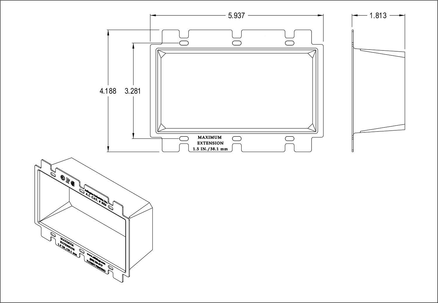 iMBAPrice BE3-1 (3-Gang) Electrical Power Outlet Box Extender, White (Made in USA)