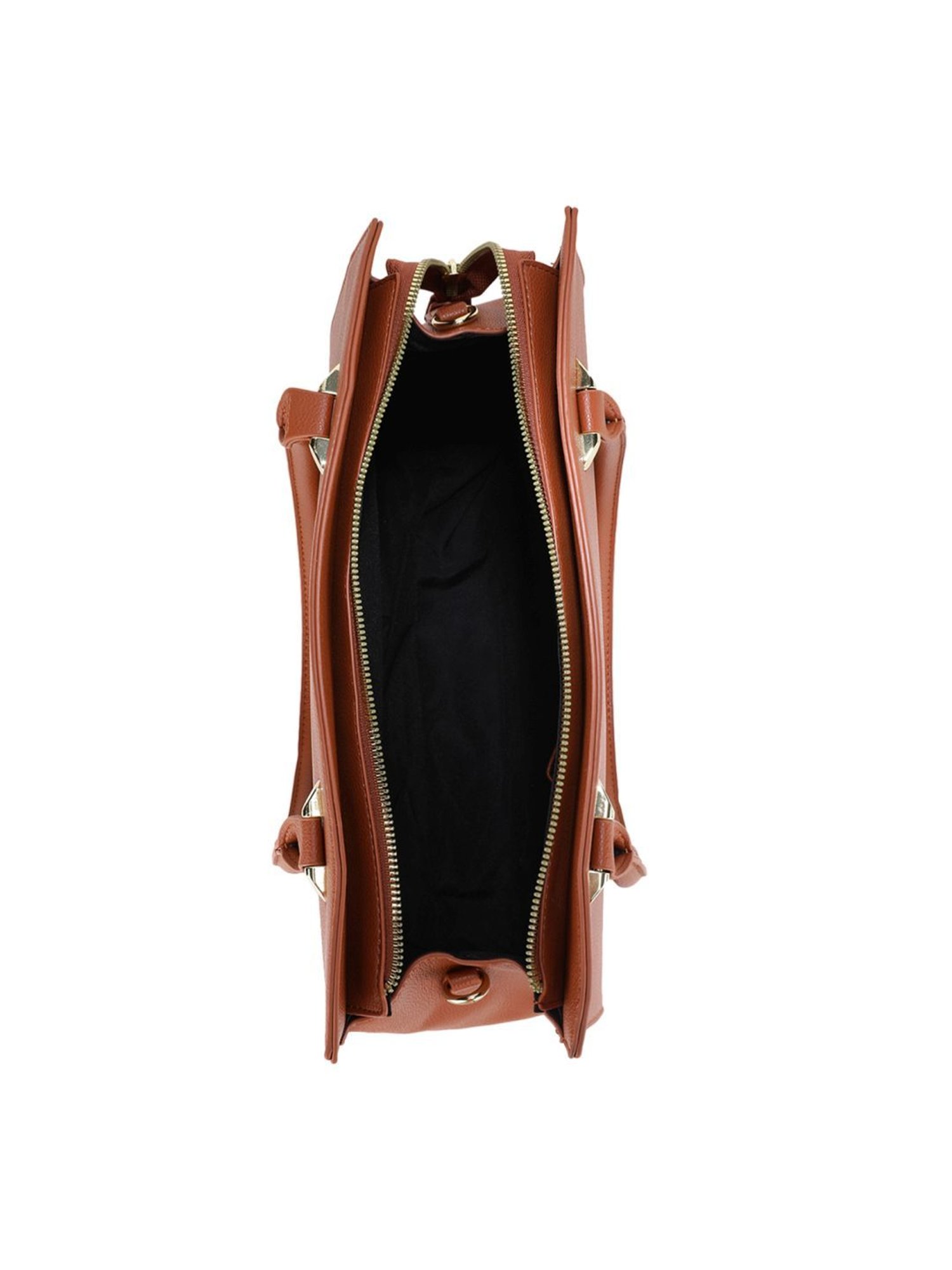 Tyra Eslarie Tan Solid Faux Leather Tote Handbag