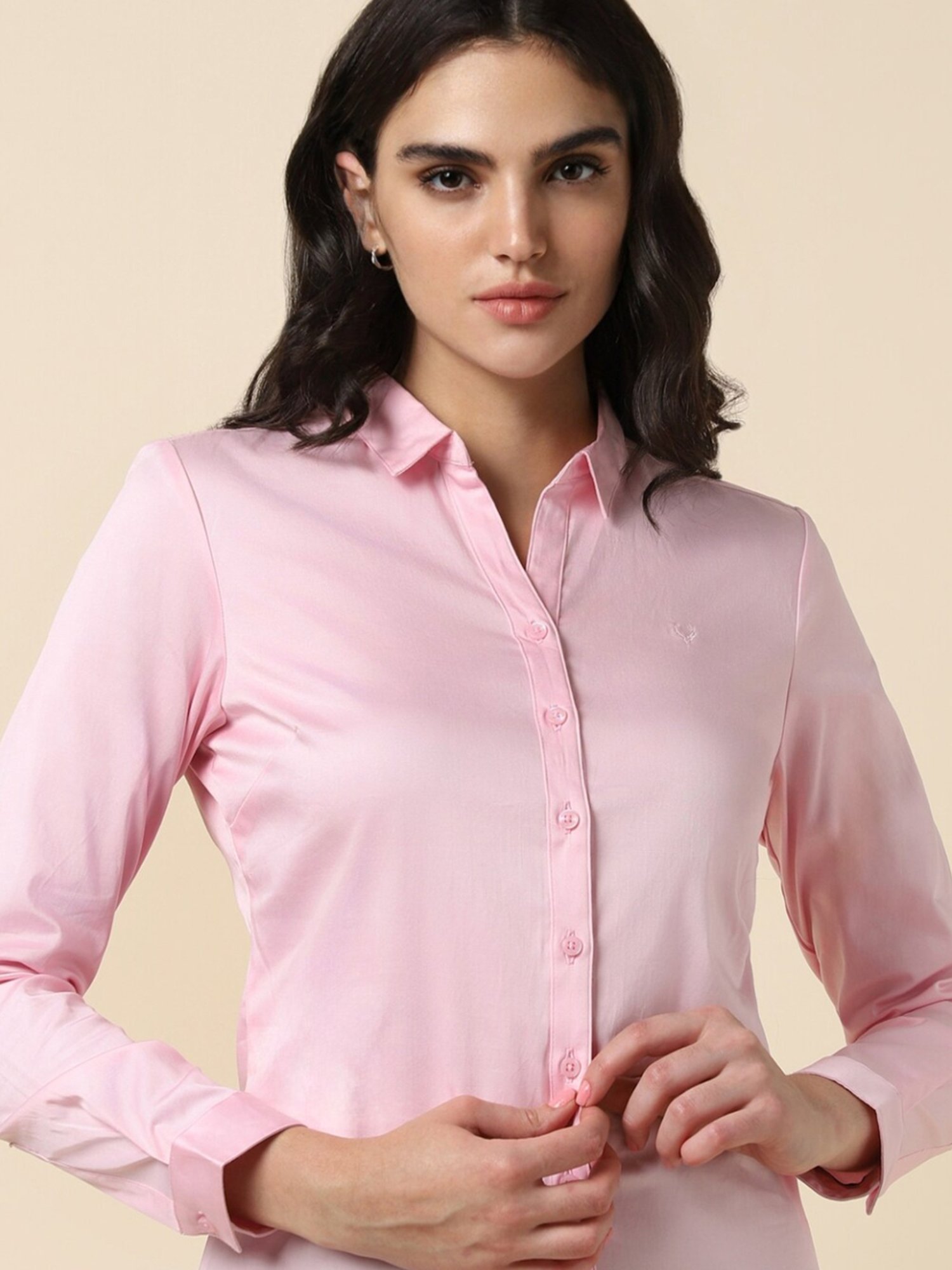Allen Solly Pink Cotton Formal Shirt