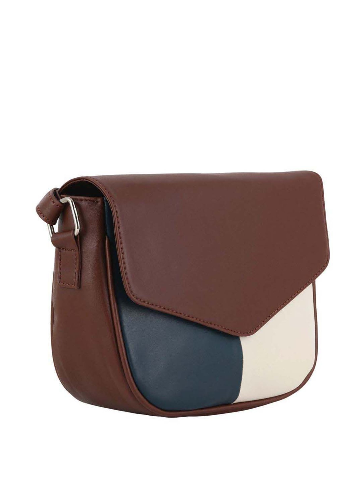Toteteca Brown Color Block Medium Sling Handbag