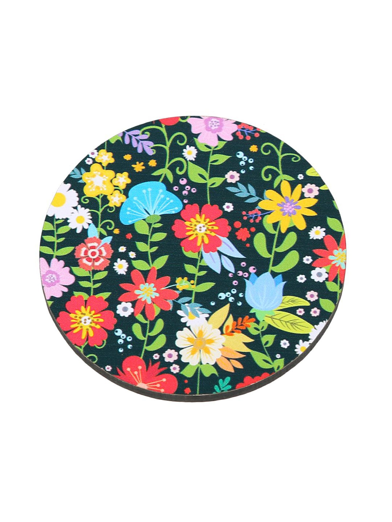 Crayton Floral Printed MDF Coaster with Holder - Set of 6