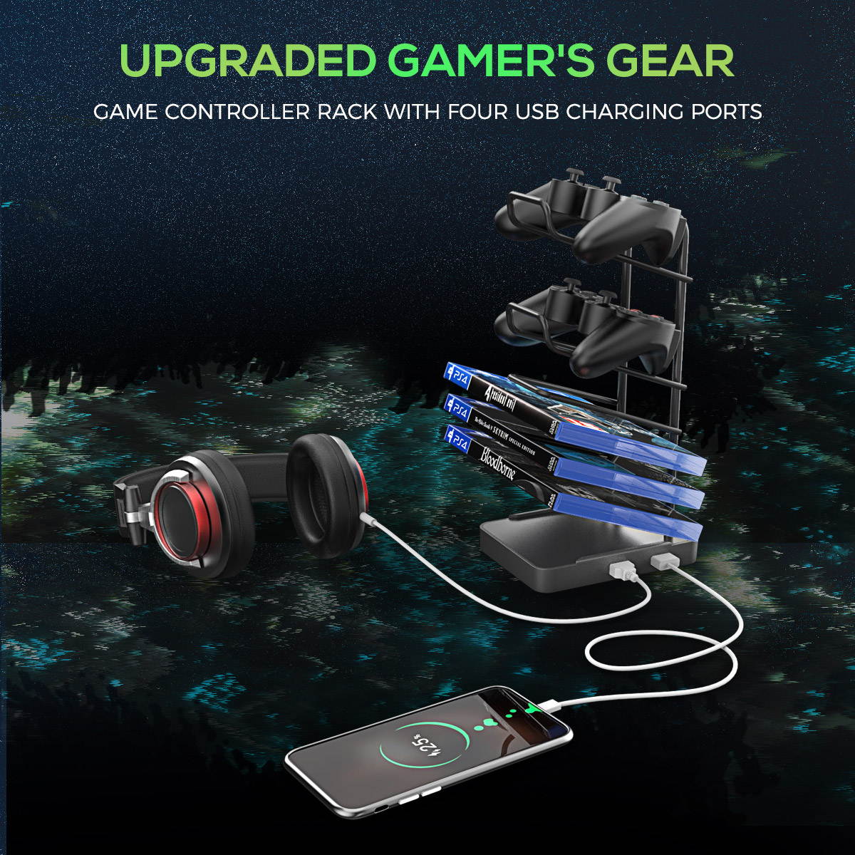 Eureka Ergonomic Gaming Computer Desk 44" Home Office Gaming PC Tables New Polygon Legs Design with RGB LED Lights, Colonel Series GIP-44B, Black