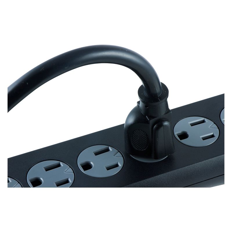 General Electric 6 Outlet Surge Protector With 4' Extension Cord Twist To Close Safety Covers Black