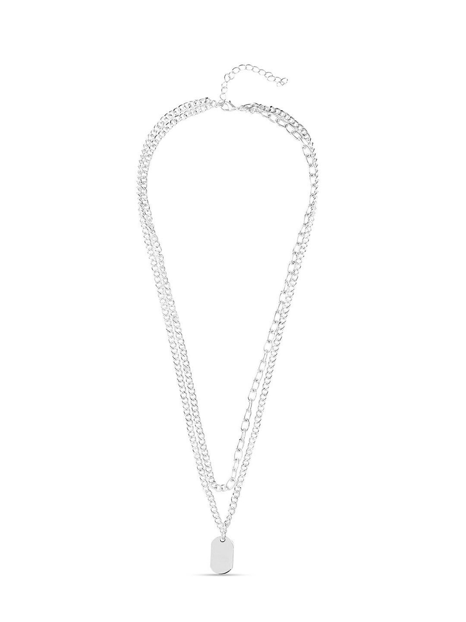 The Bro Code Silver-Plated Dog Tag Layered Necklace for Men