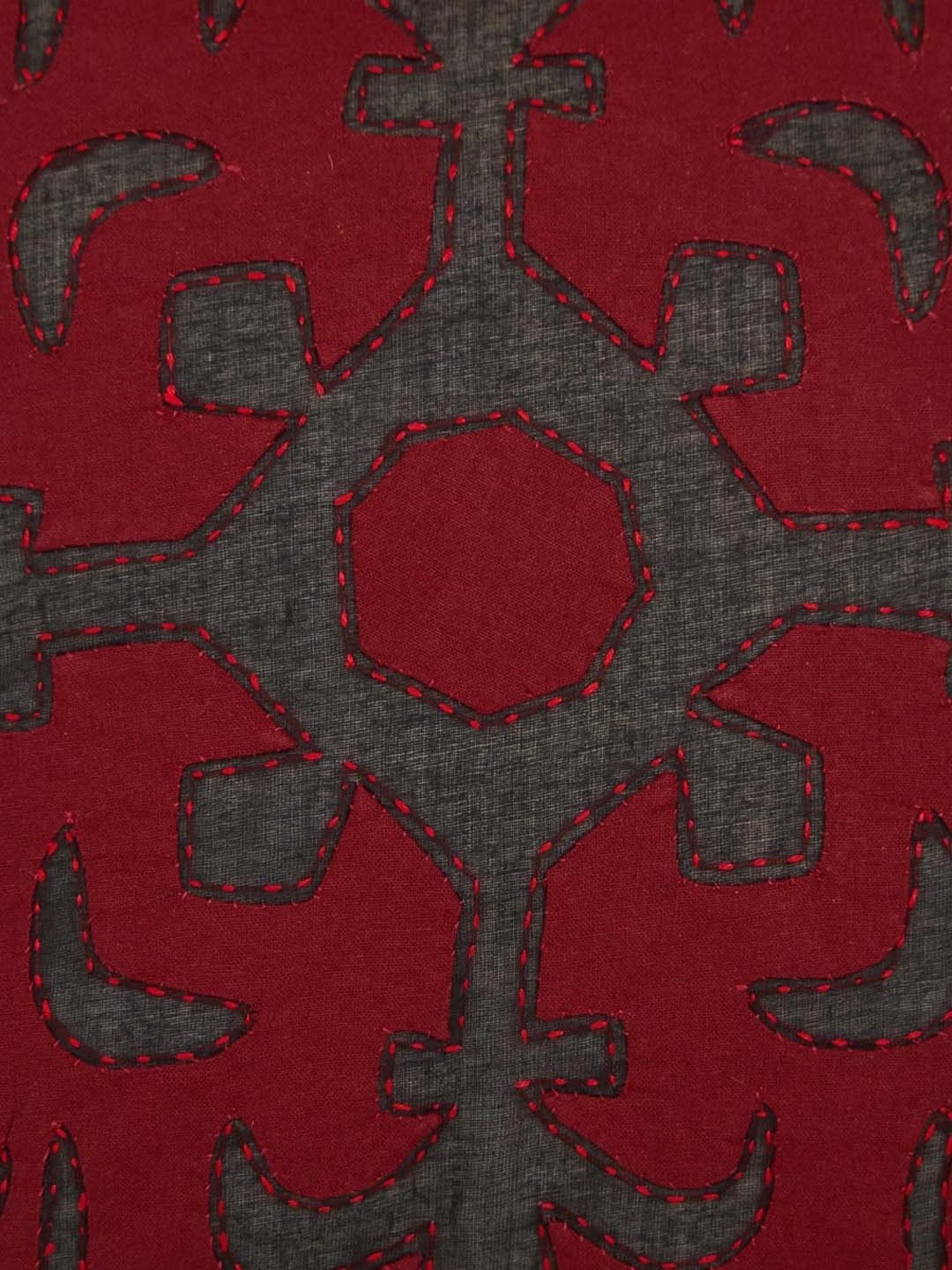 Fabindia Miran Red Cotton Cushion Cover