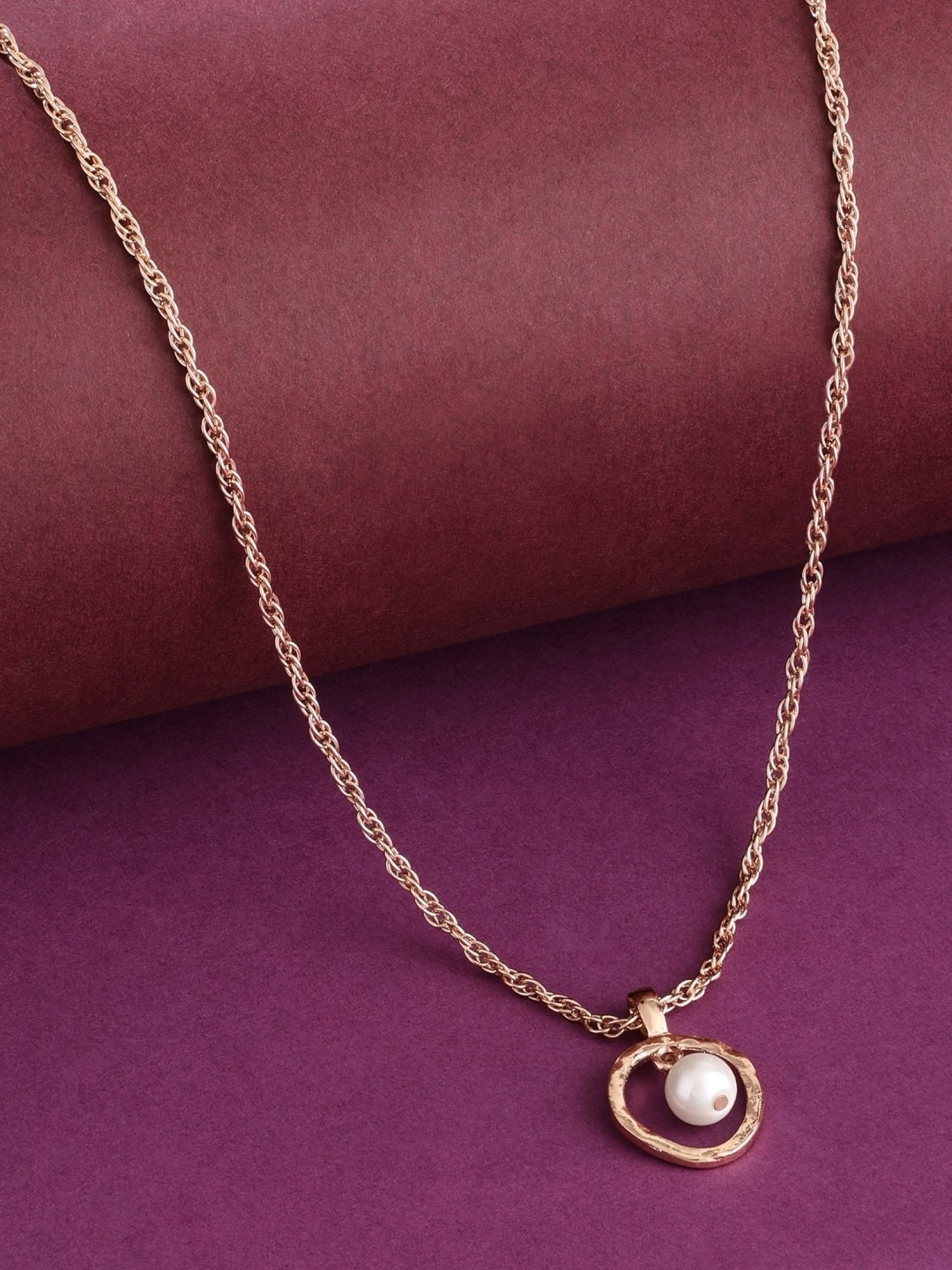 Zaveri Pearls Gold Tone Contemporary Pearl Drop Office Wear Chain-ZPFK14047