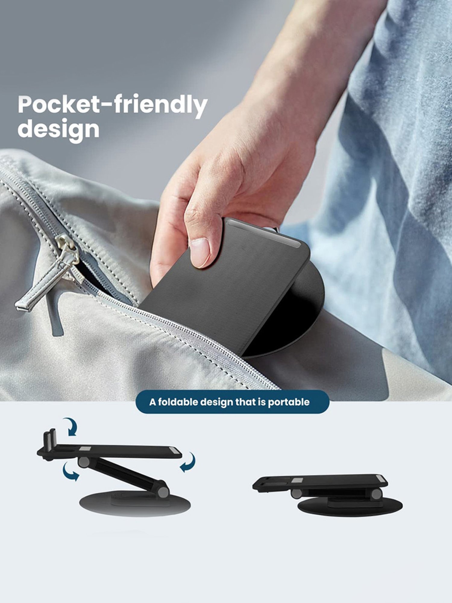 Portronics POR-1790 Mobot II Multifunctional Mobile Holding Stand (Black)