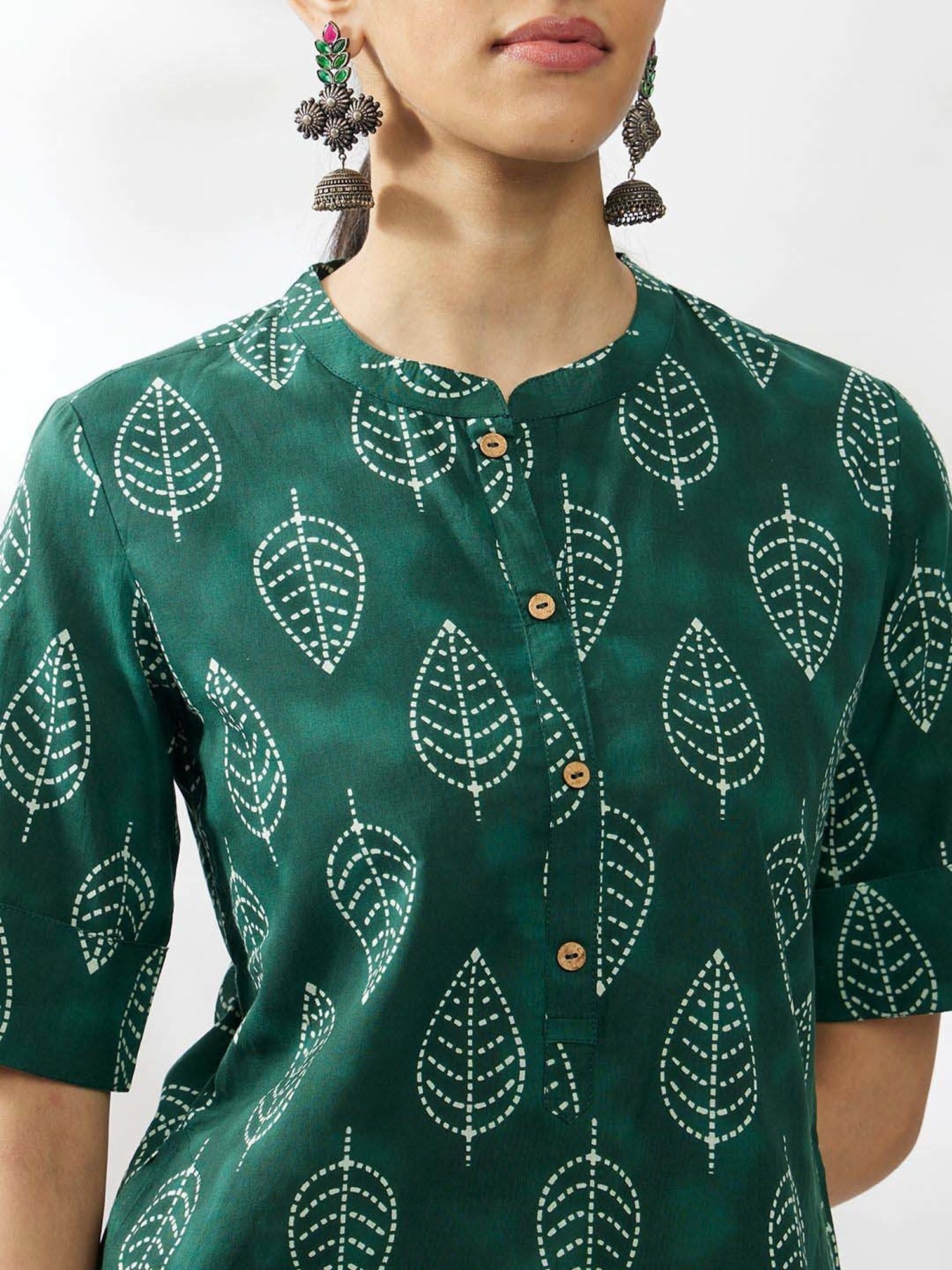 Daali Green Printed Straight Kurta