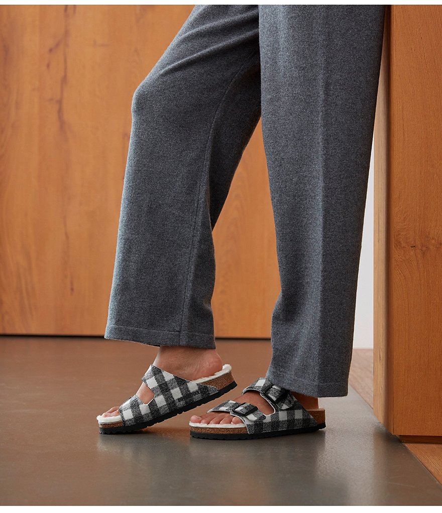 Birkenstock Women's Arizona Plaid Shearling Sandals