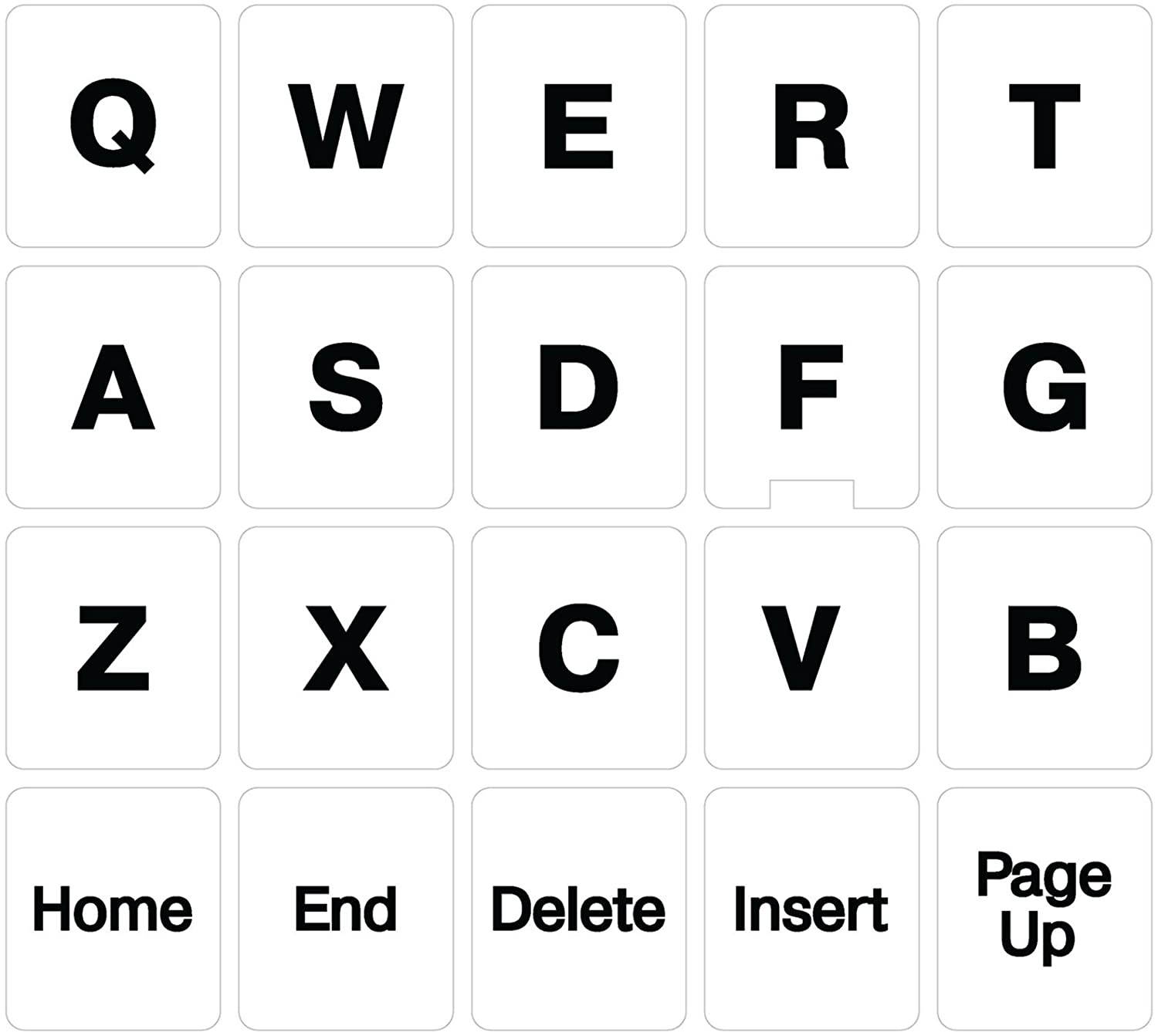 English US Non Transparent Keyboard Sticker White