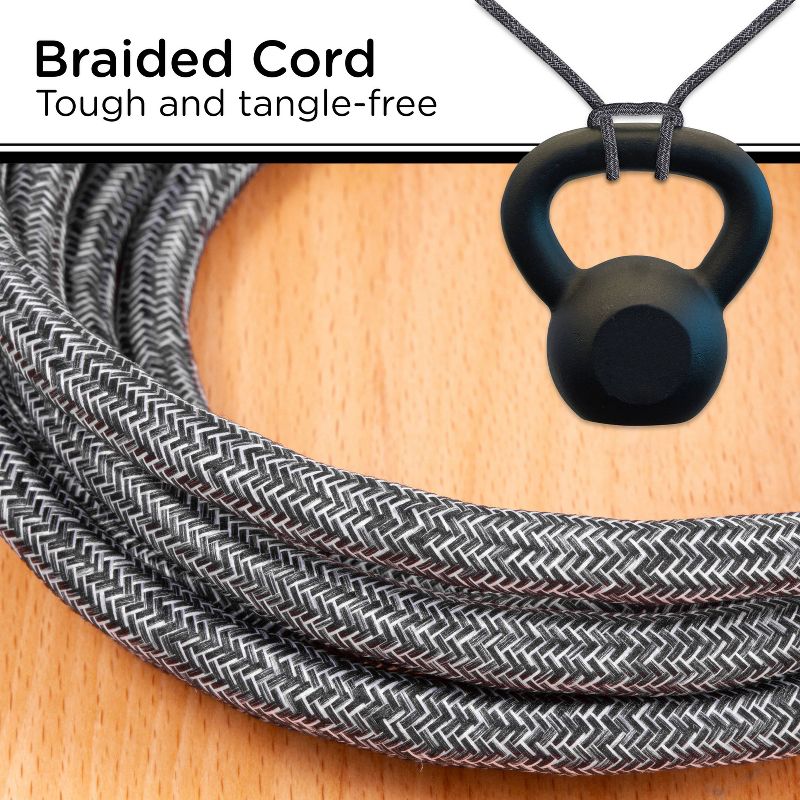 Cordinate 4' 2 AC 2 USB Extension Cord Dark Heather