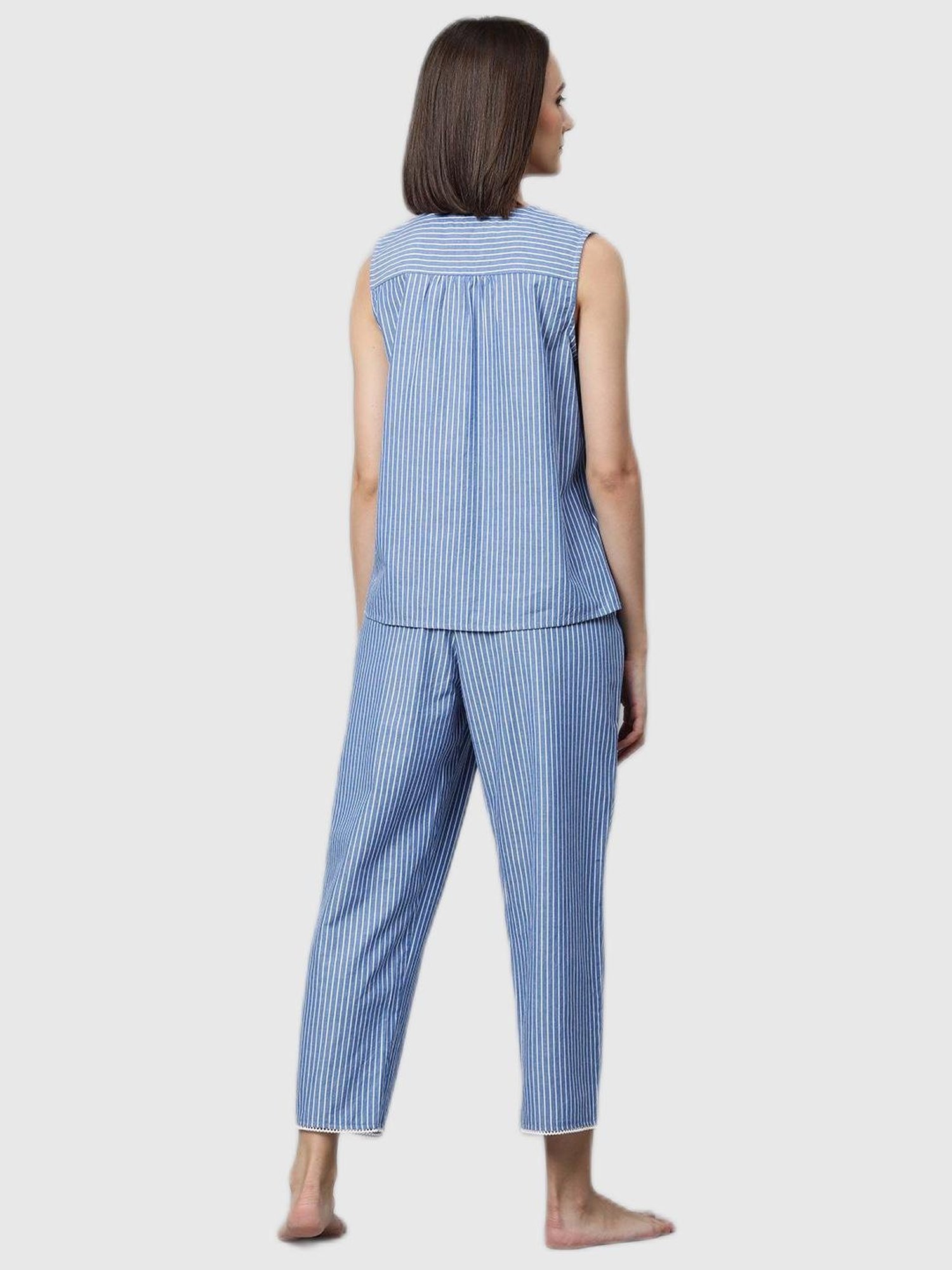 Chemistry Blue Striped Pajama Set