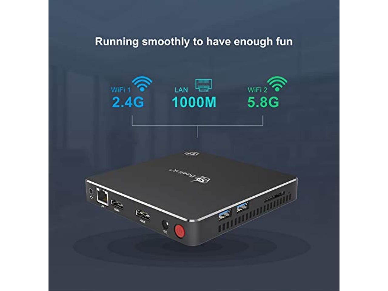 Mini PC T34 Intel Celeron N3450(up to 2.2GHz) Desktop Computer,Windows 10 Pro,8G LPDDR4/128G SSD Ultra-Thin Mini Computer,4K HD,2.4G/5G Dual WiFi,BT4.0,Dual HDMI Ports, Gigabit Ethernet