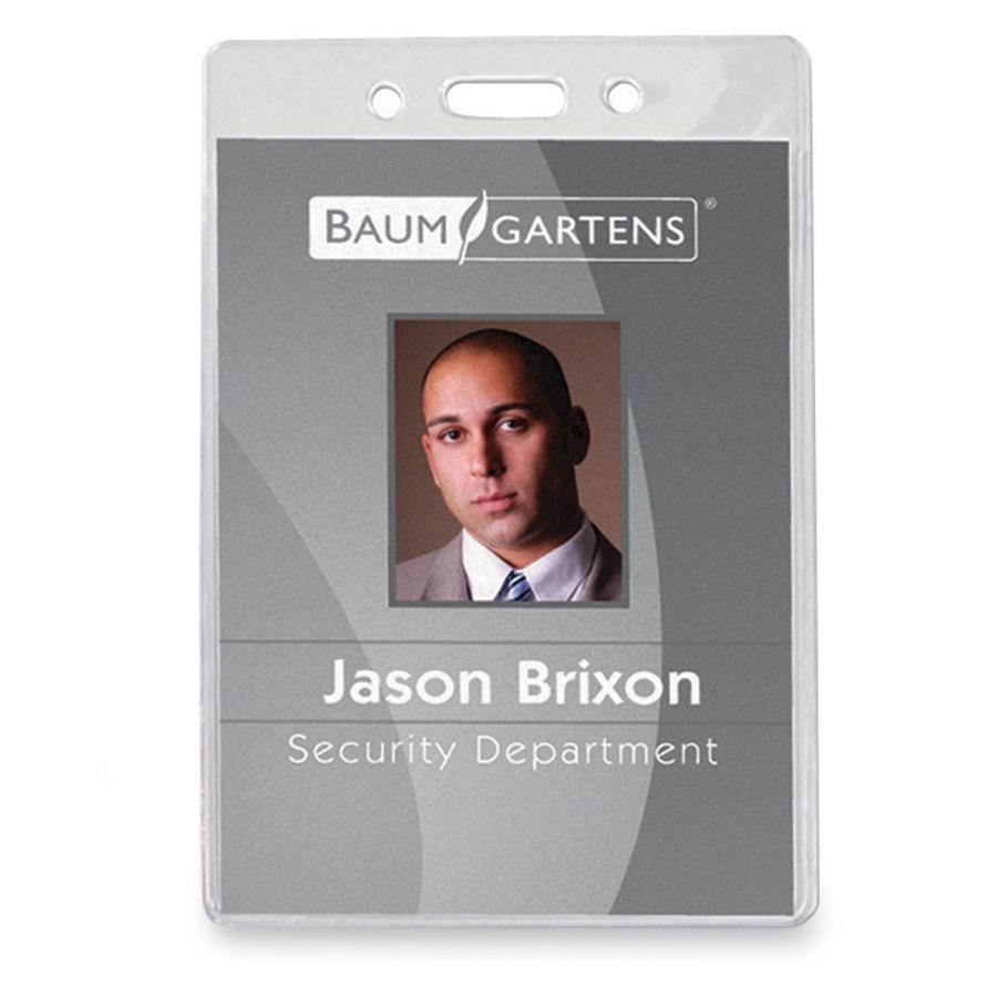Baumgartens Govt Badge Holder,Vinyl,Vertical,2-5/8"x3-7/8",50/PK,CL 67880