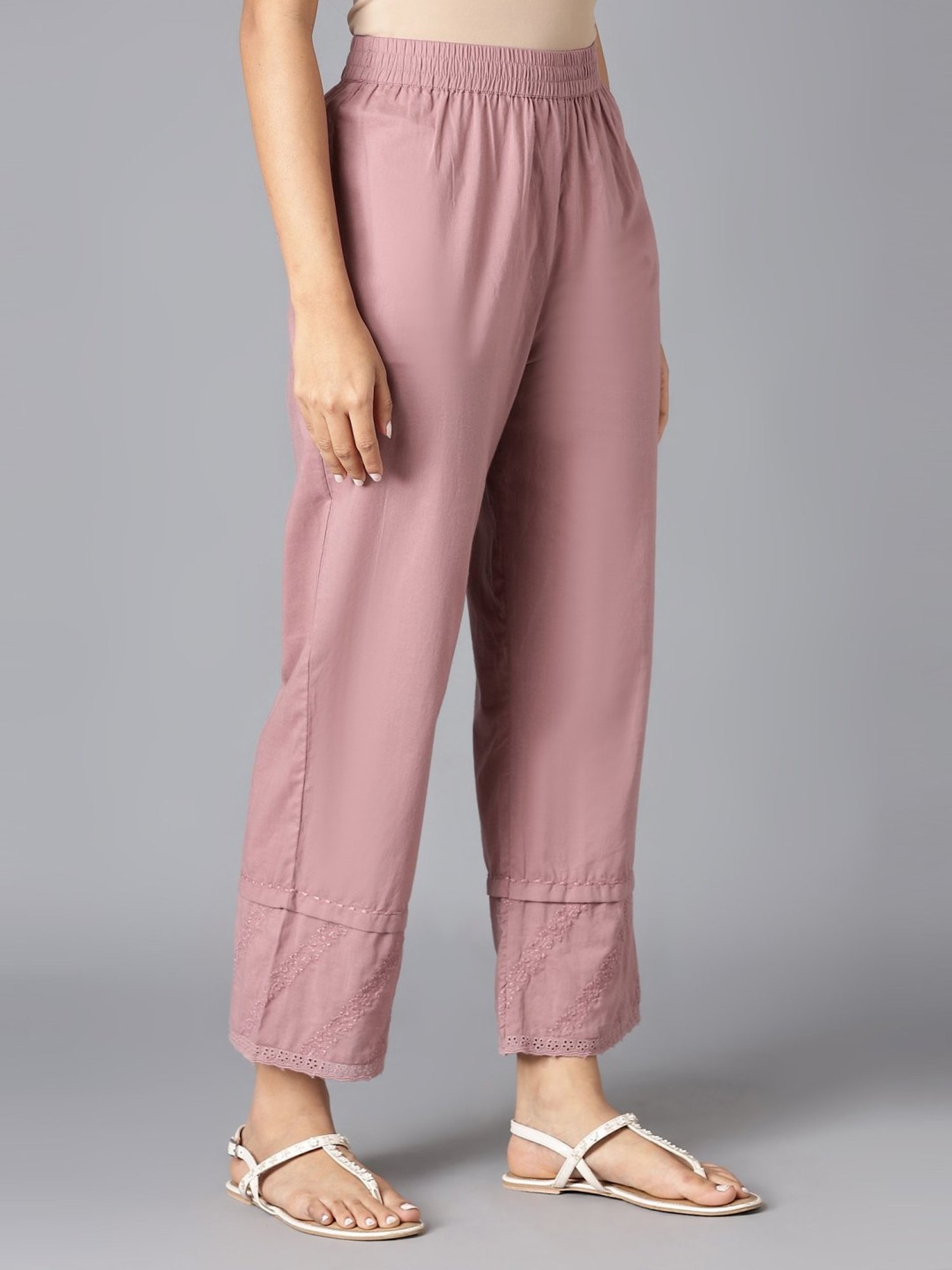 W Pink Cotton Pants