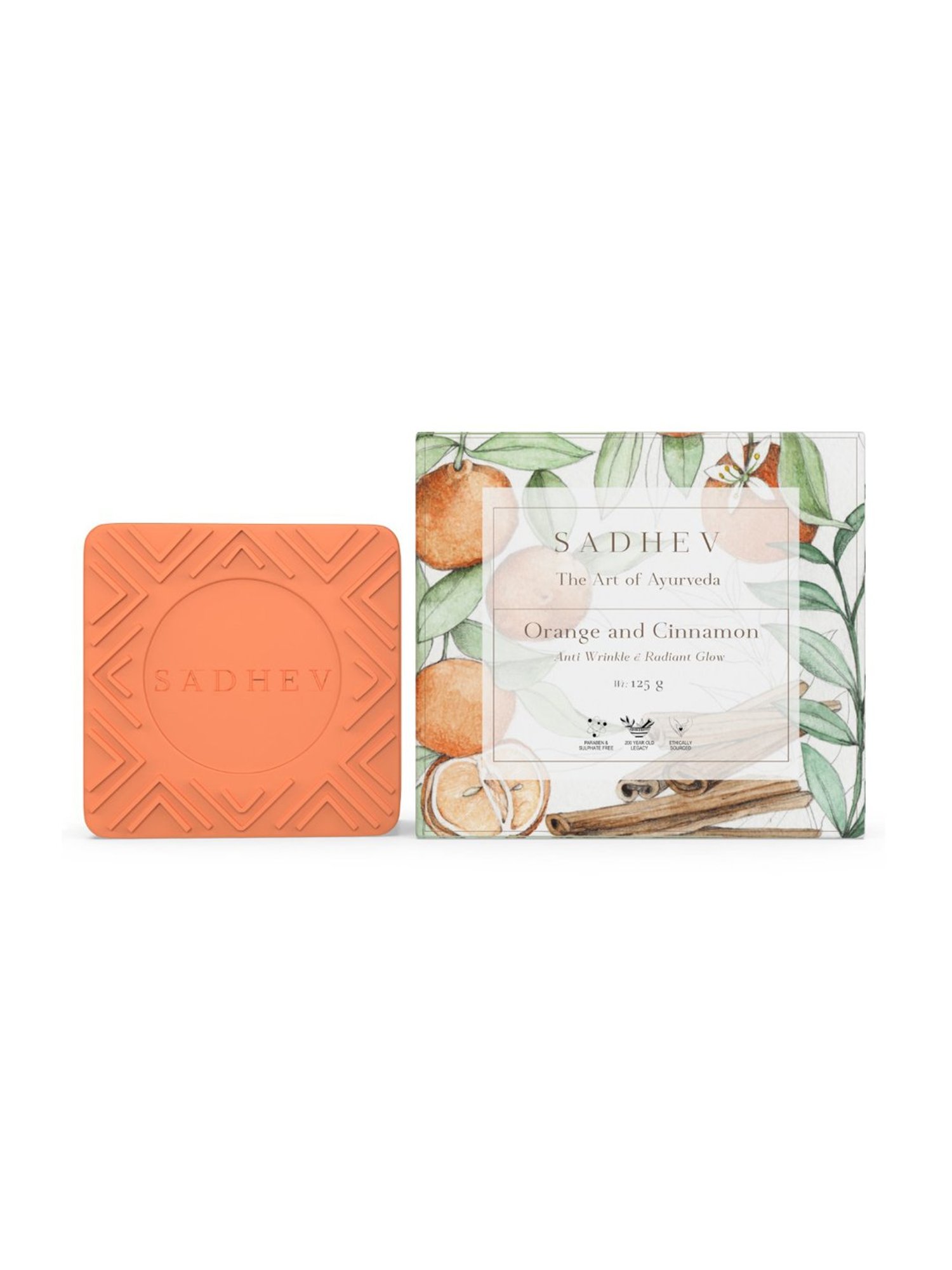 SADHEV The Art Of Ayurveda Orange & Cinnamon Soap - 125 gm