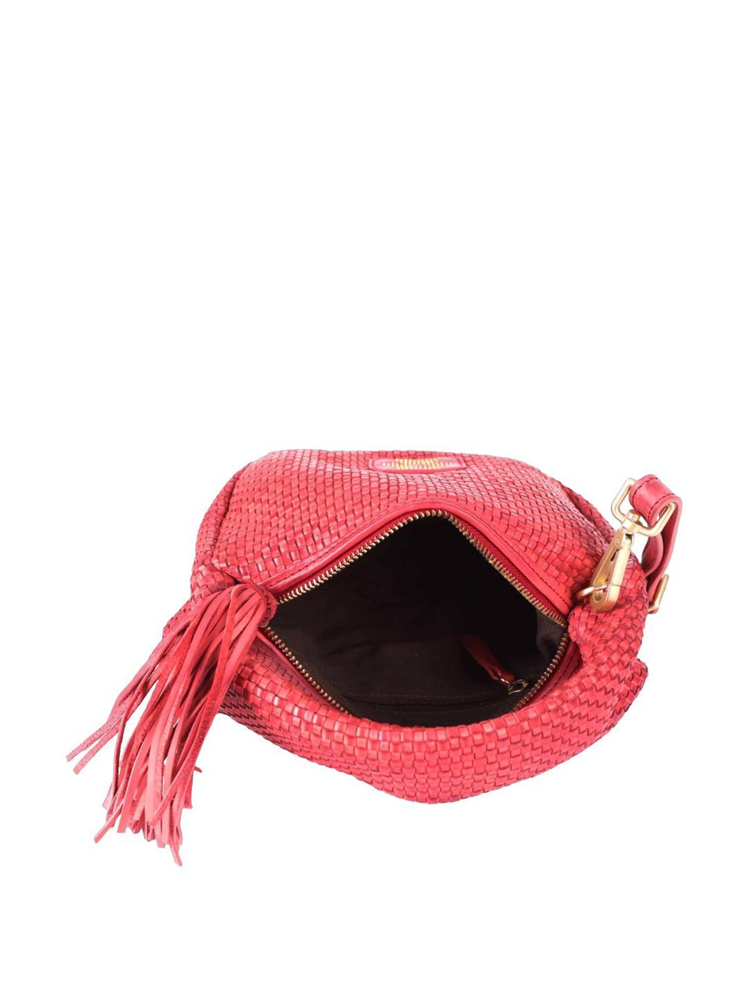 KOMPANERO Amber Red Textured Handbag