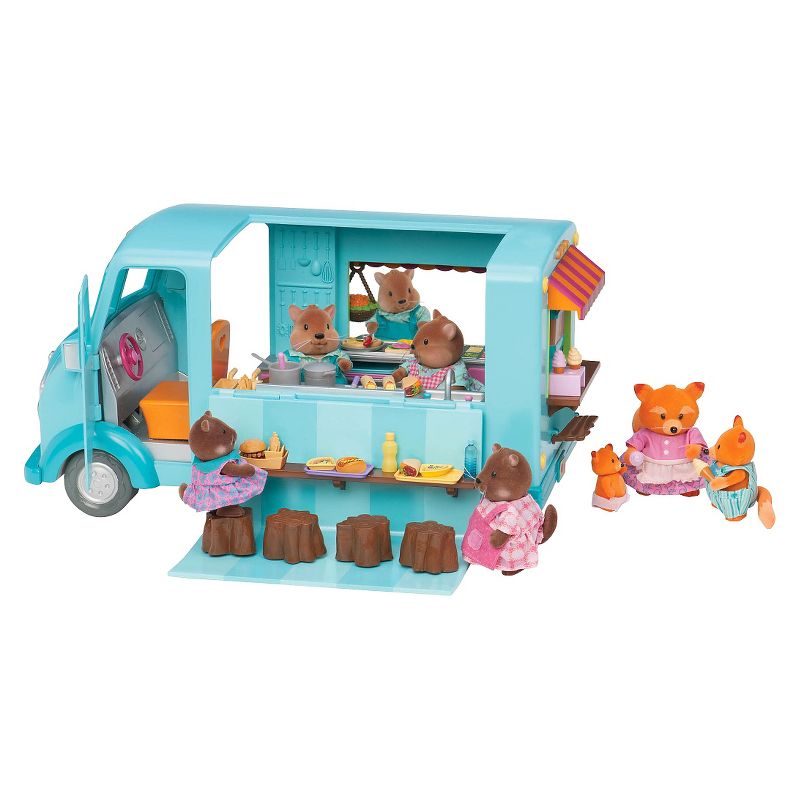 Li'l Woodzeez Toy Food Truck with Accessories 89pc - Honeysuckle Sweets & Treats