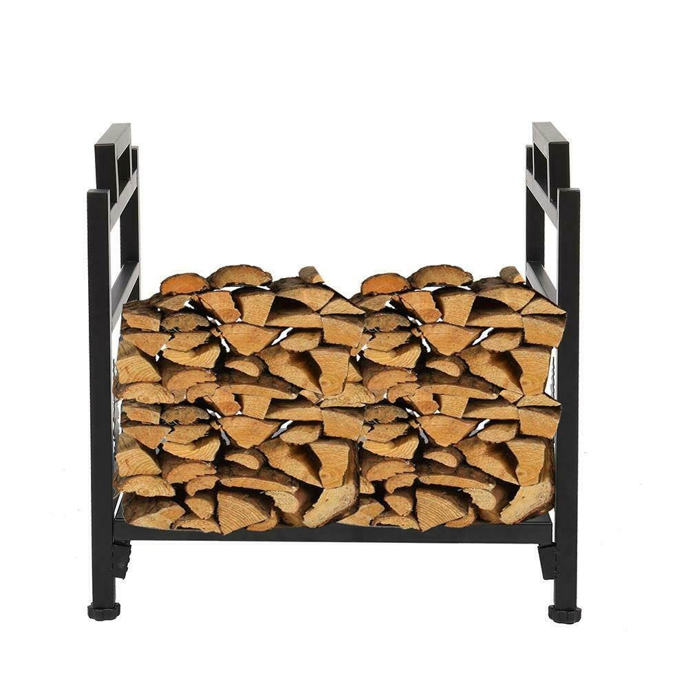 Metal Firewood Log Bin Wood Storage Holder Fireplace Kindling Stand US SHIP