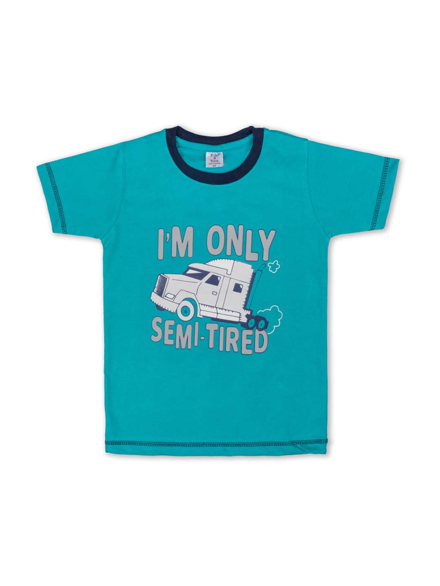 Todd N Teen Kids Teal Blue Cotton Printed T-Shirt & Joggers