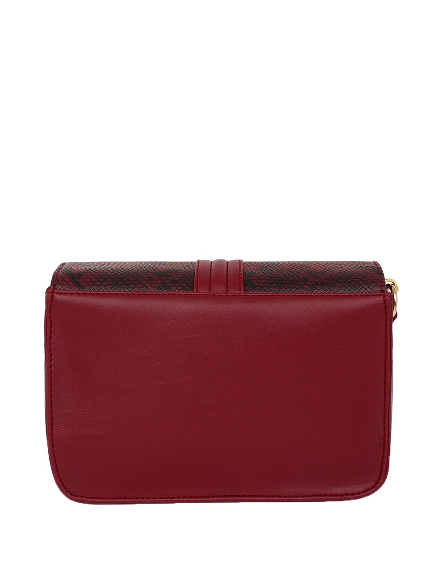Yelloe Maroon Printed Medium Sling Handbag