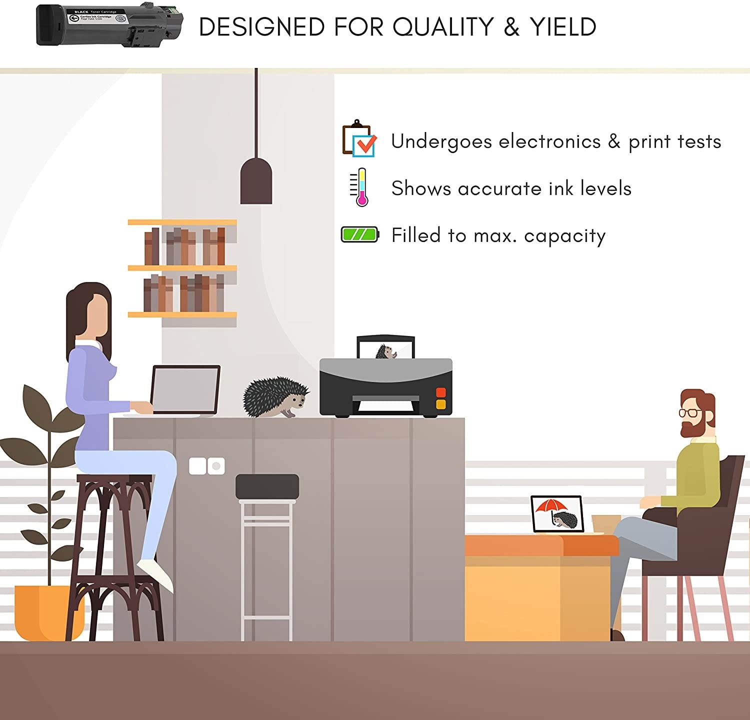 Limeink 1 Black Compatible High Yield Laser Toner Replacement Cartridges for Xerox Phaser 6510 Workcentre 6515 Printer 6515/dn 6515/dni 6510/dn dni