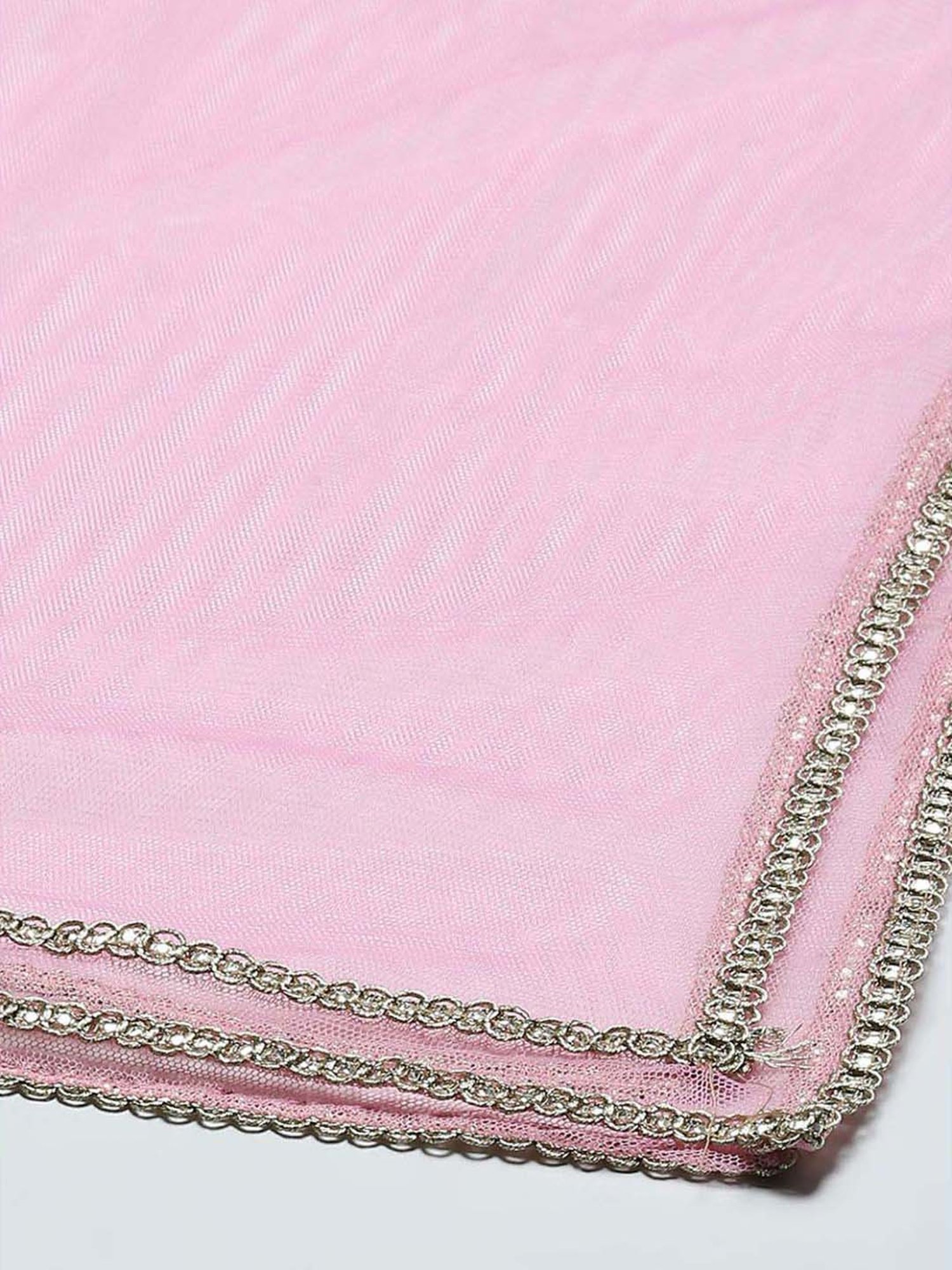 BIBA Girls Kids Pink Printed Full Sleeves Kurti, Churidar, Dupatta & Jacket