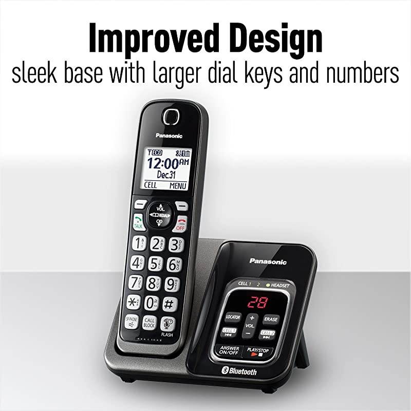 KX-TGD564M plus one KX-TGDA51M handset Link2Cell Bluetooth Cordless Phone with Voice Assist and Answering Machine - 5 Handsets (Renewed) (KX-TGD563M +2, KX-TGD562M +3)