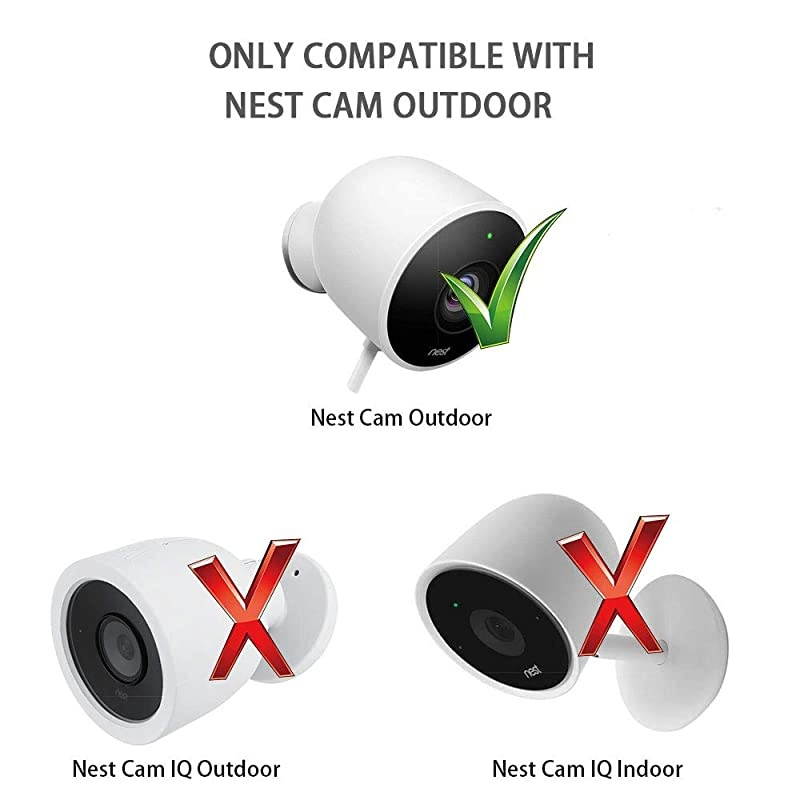 Weatherproof Gutter Mount Compatible with Nest Cam Outdoor - Metal Adapter -Nest Cam Accessories (Black)