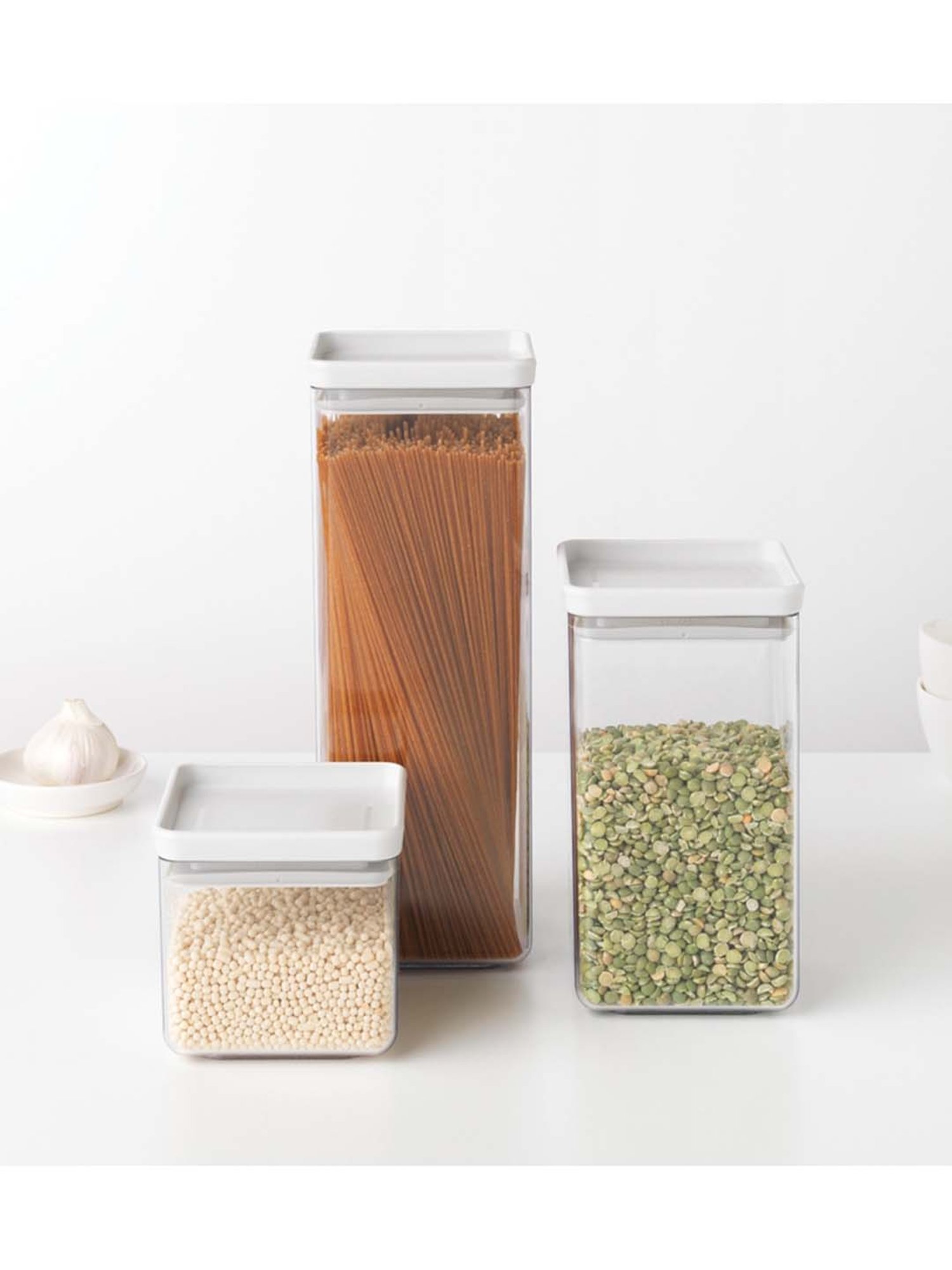 BRABANTIA Transparent Plastic Square Containers with Lid (2500 ml) - Set of 1