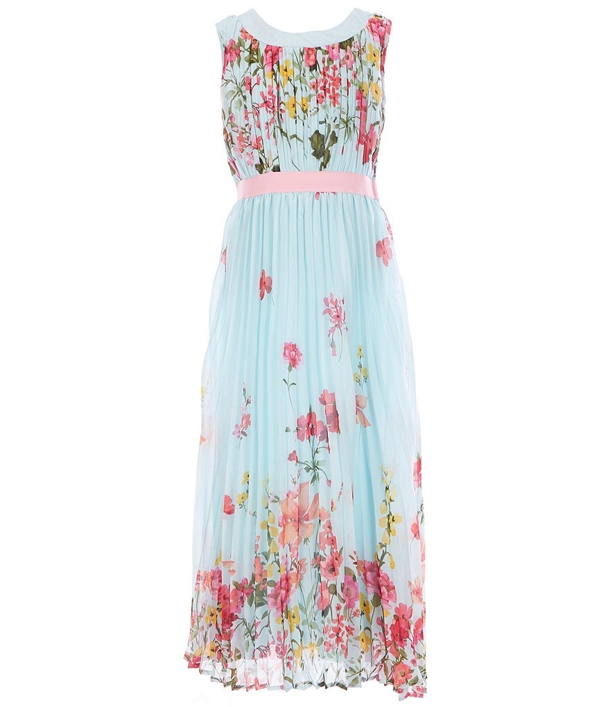 Bonnie Jean Big Girls 7-16 Tie-Dye Chiffon Tiered Maxi Dress