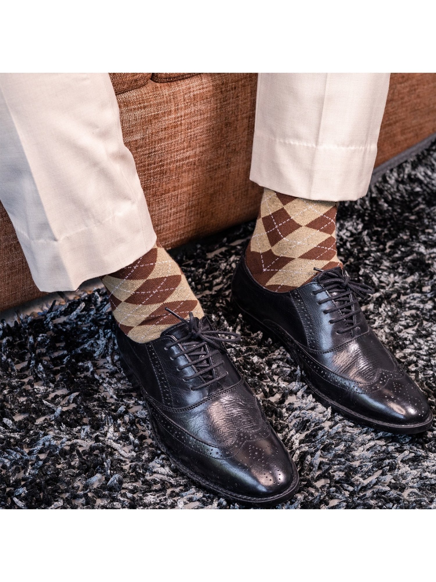 Man Arden Multicolor Checks Socks