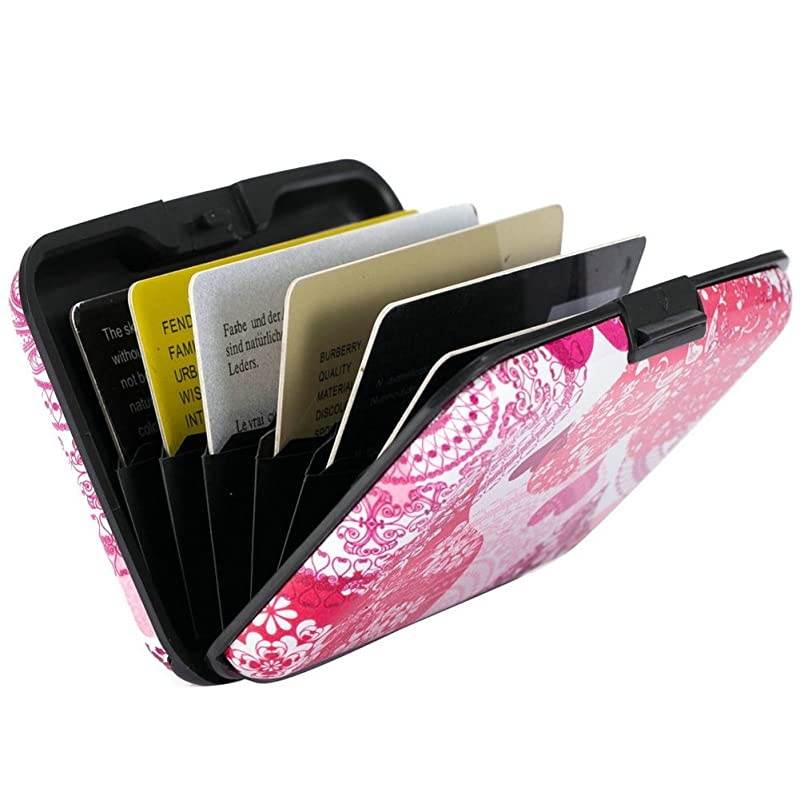 Mini RFID Aluminum Wallet Credit Cards Holder Business Card Case Metal ID Case for Men Women heart