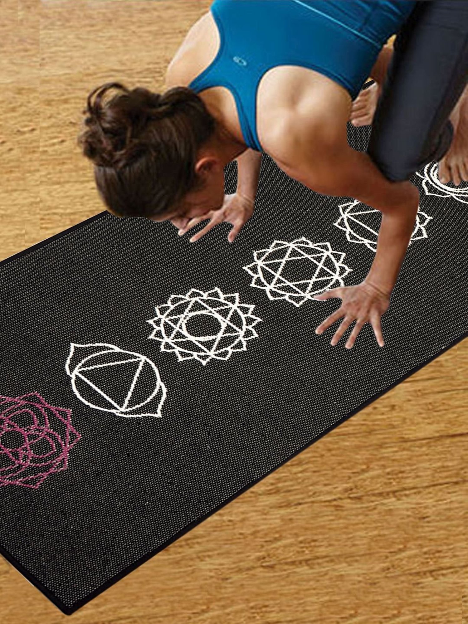 Saral Home Black Anti Skid Exercise Rug - Set of 1