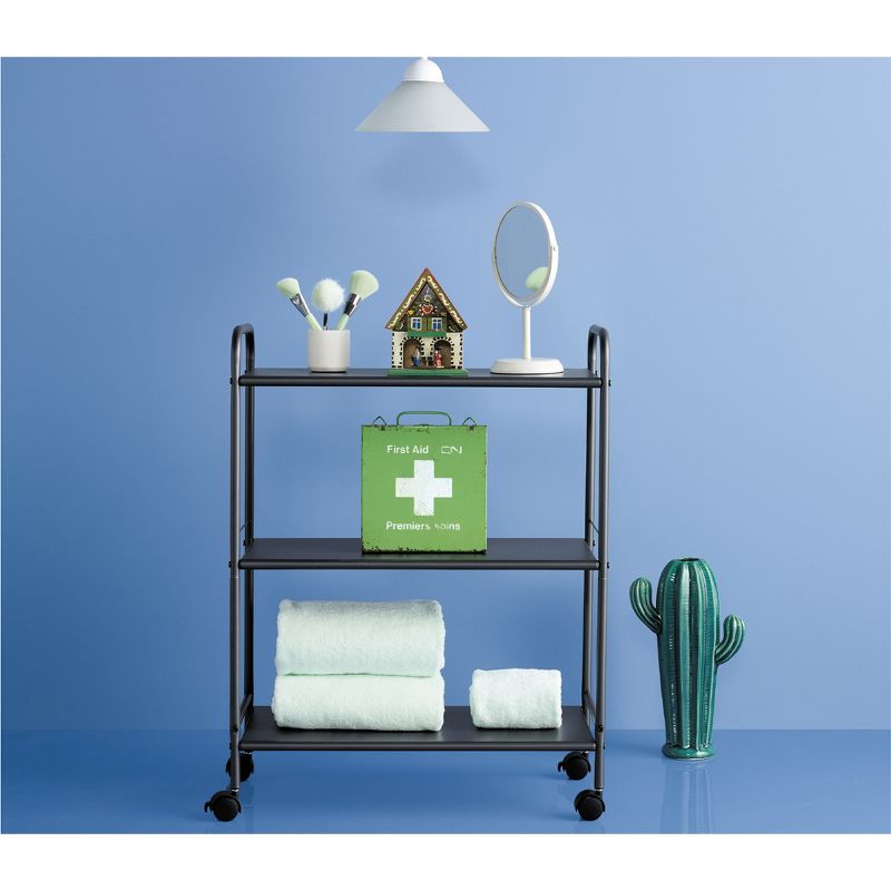 3 Shelf Wide Utility Storage Cart Gray - Room Essentials™