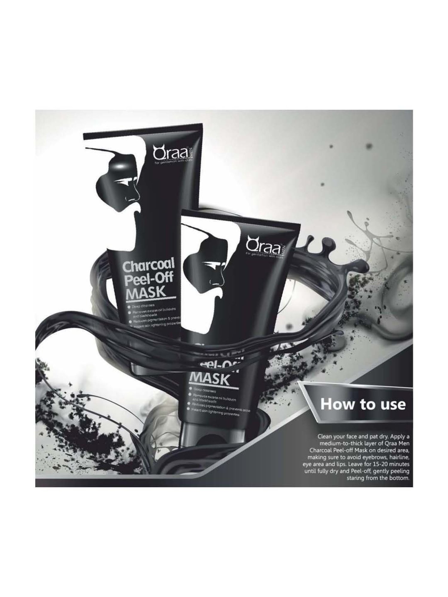 Qraa Men Activated Charcoal Peel Off Mask - 100 gm
