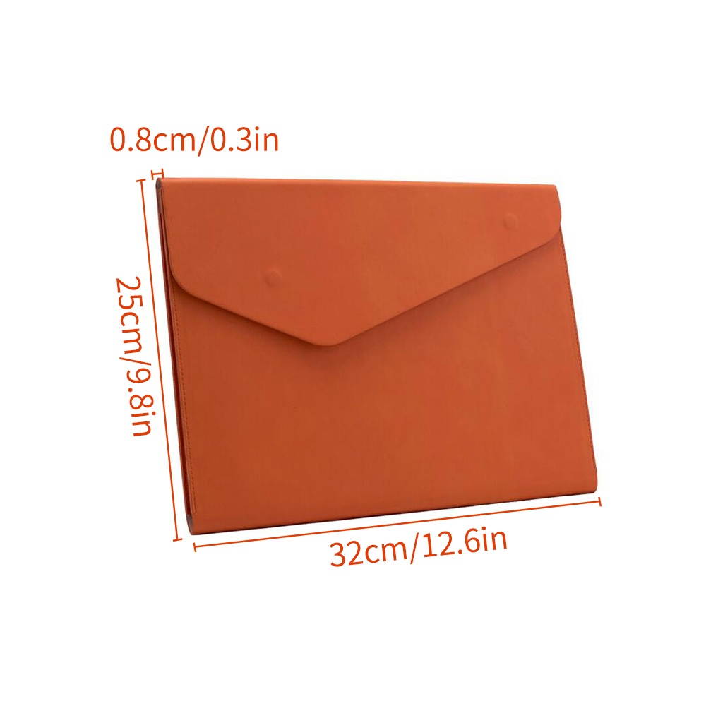 A4 File Bag PU Leather Document Pouch Paper Portfolio Contract Invoice Bill Storage Organizer with Magnetic Buckle for Office School Supplies