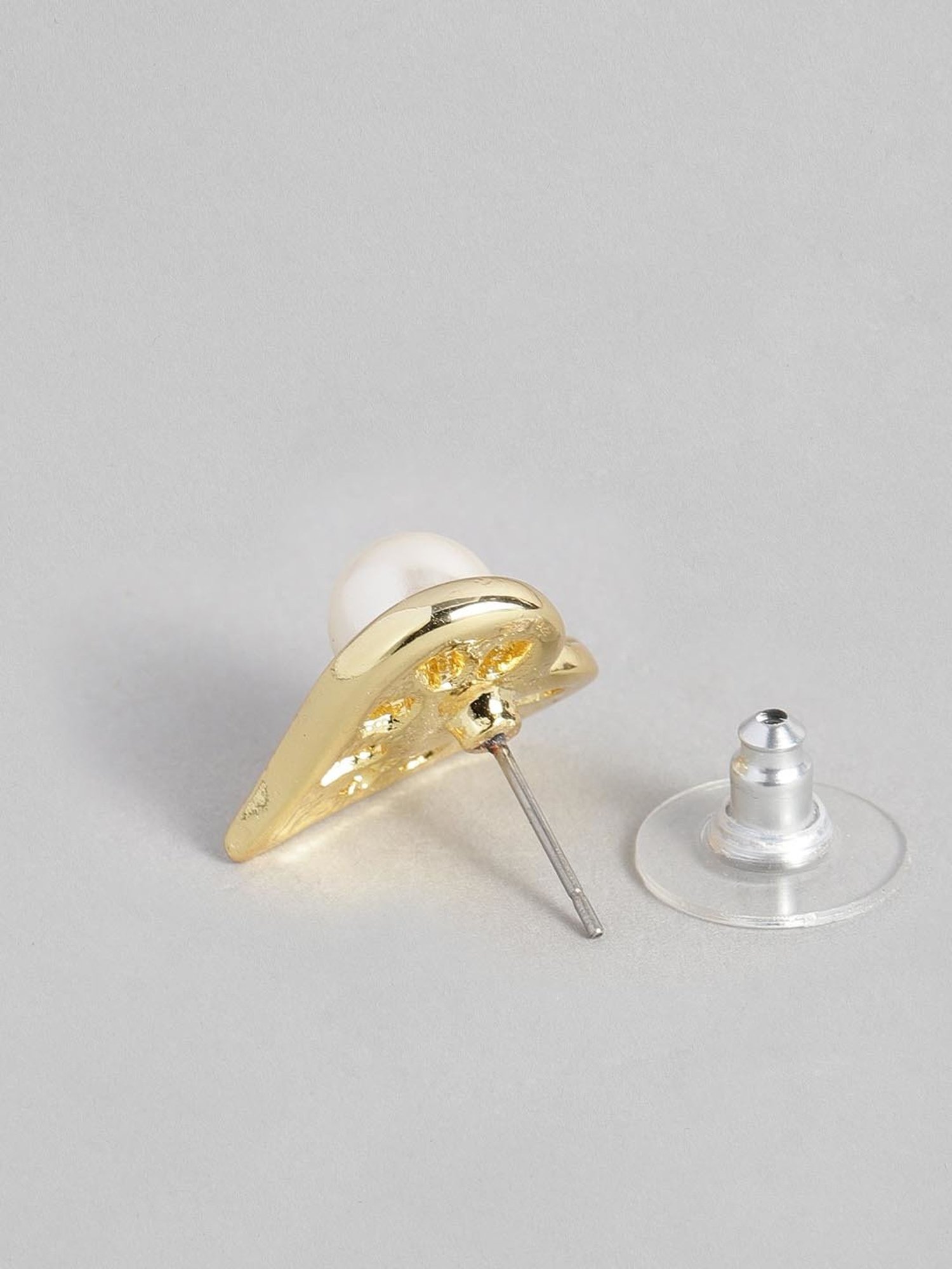 Estele Gold & Rhodium-Plated Heart-Shaped Pendant Set with Pearl and Crystals for Women