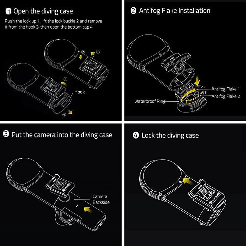 ONE X Camera Diving Case Housing IPX8 30 Meters Waterproof with 1/4 Inch Screw Hole for Surfing Diving Snorkeling