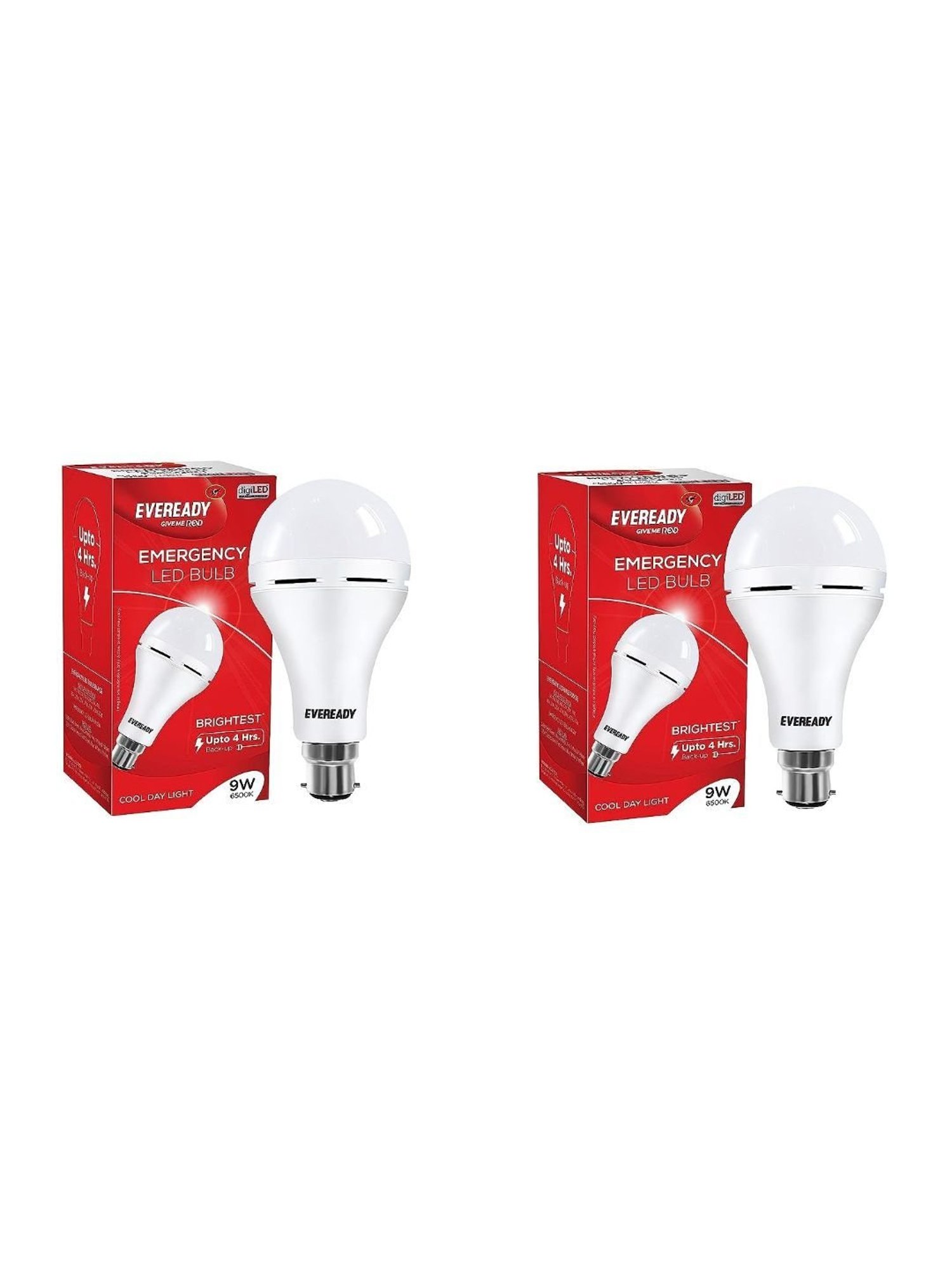 Eveready B22D 9W Emergency LED Bulb - Pack of 2 (White)