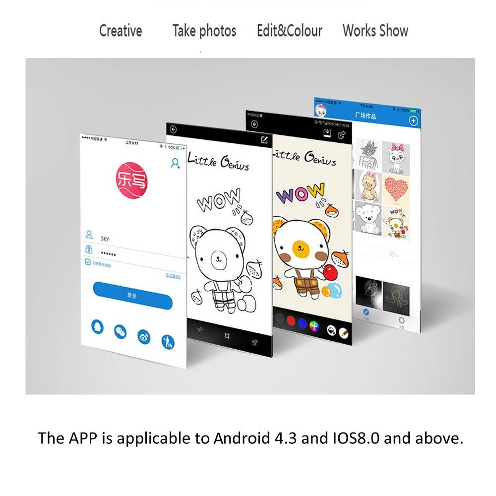 WP9310 9 inch LCD Color Screen Writing Tablet Handwriting Drawing Sketching Graffiti Scribble Doodle Board for Home Office Writing Drawing