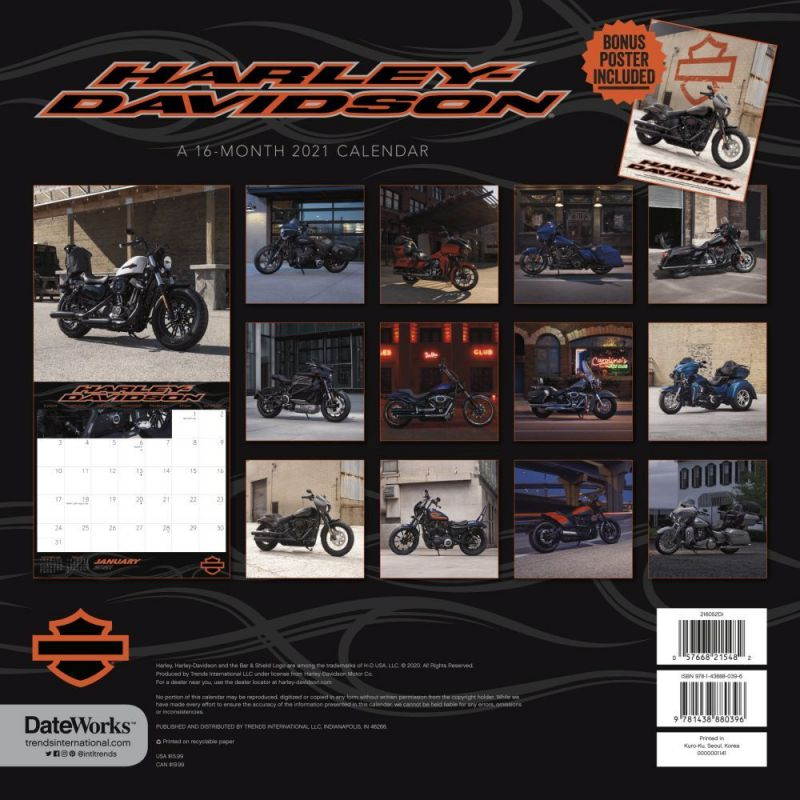 Trends International,  Harley Davidson 2021 Wall Calendar 2021