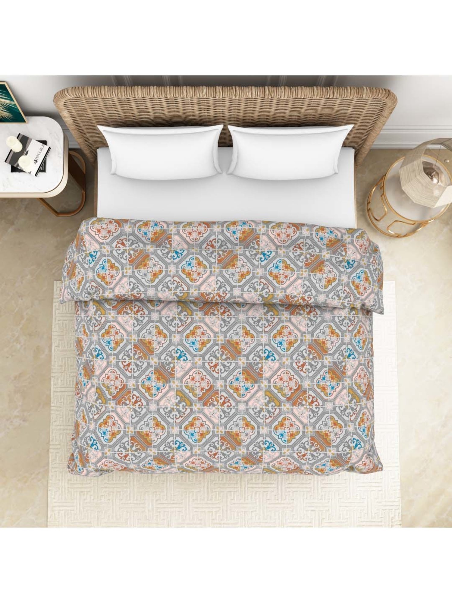Spaces Adonia Multicolor Cotton 144 TC Double Quilt