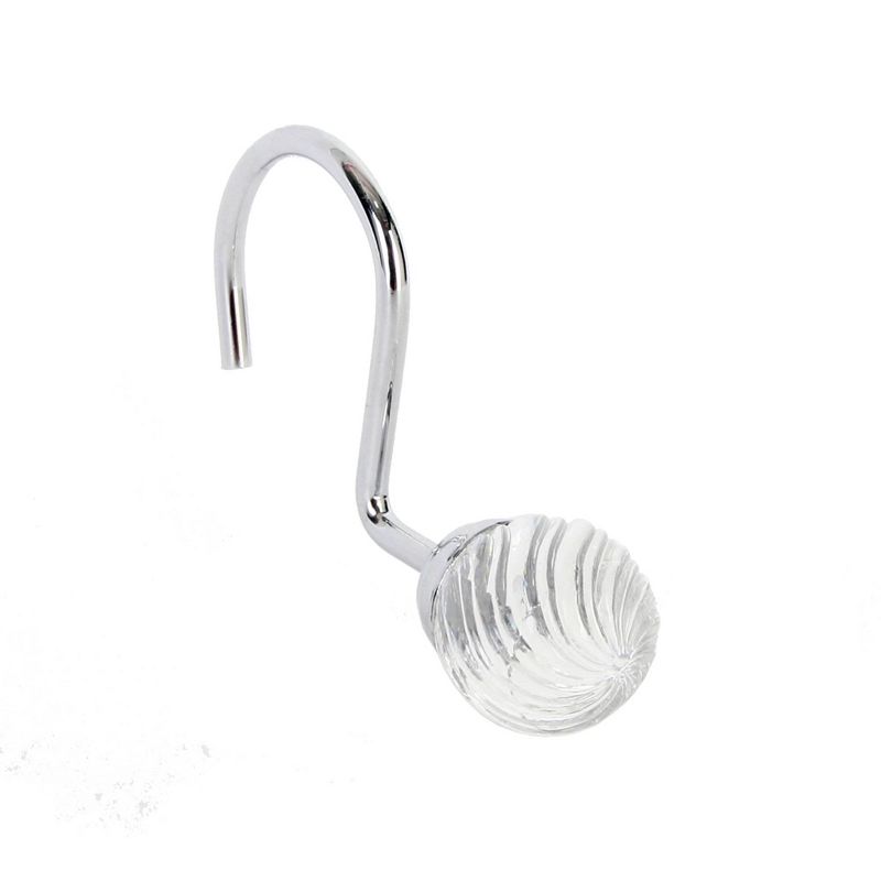 Elisha Globe Shower Curtain Hooks Clear Set of 12 - Elegant Home Fashions