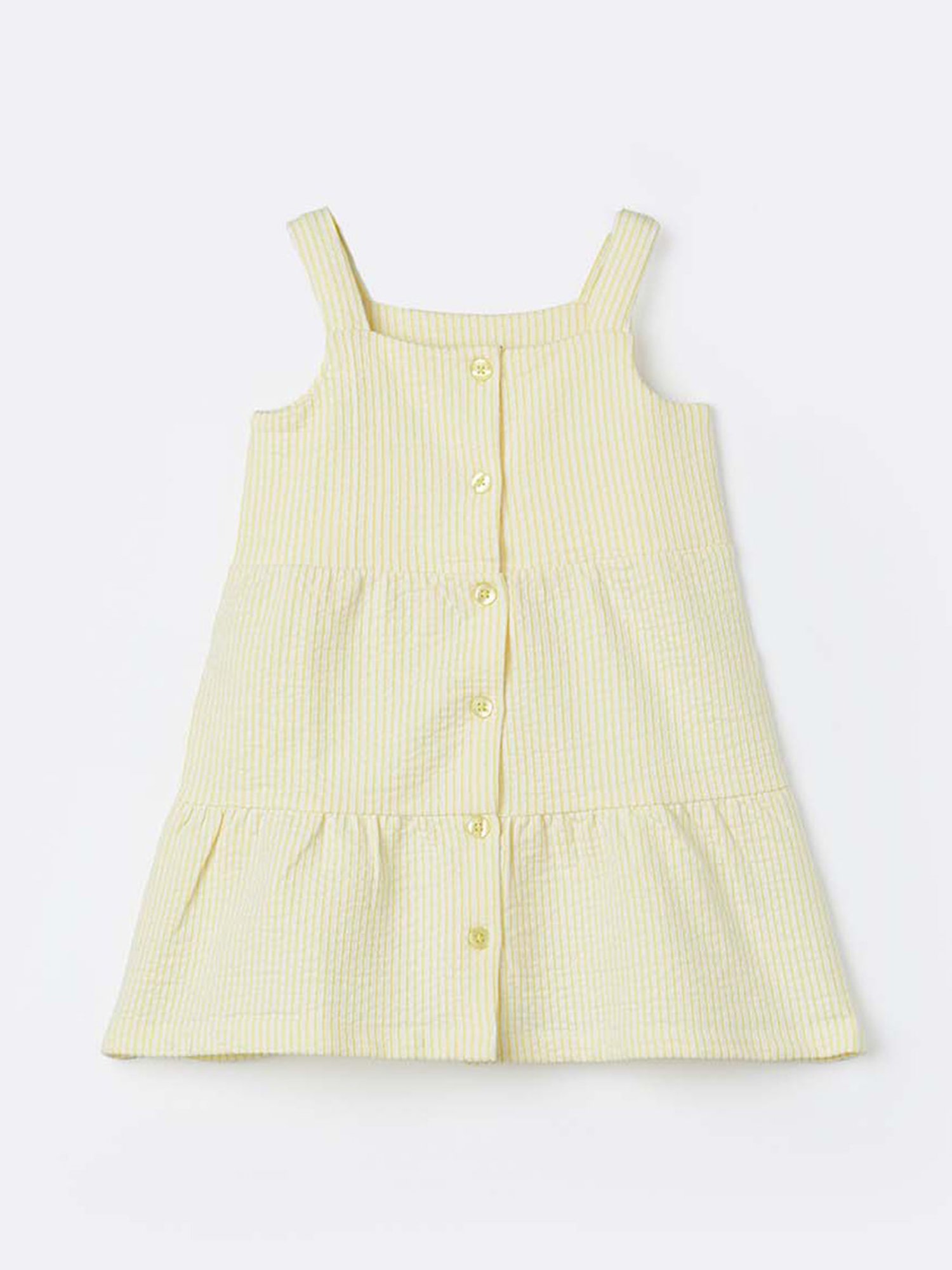 Juniors by Lifestyle Kids Yellow Cotton Striped Dress