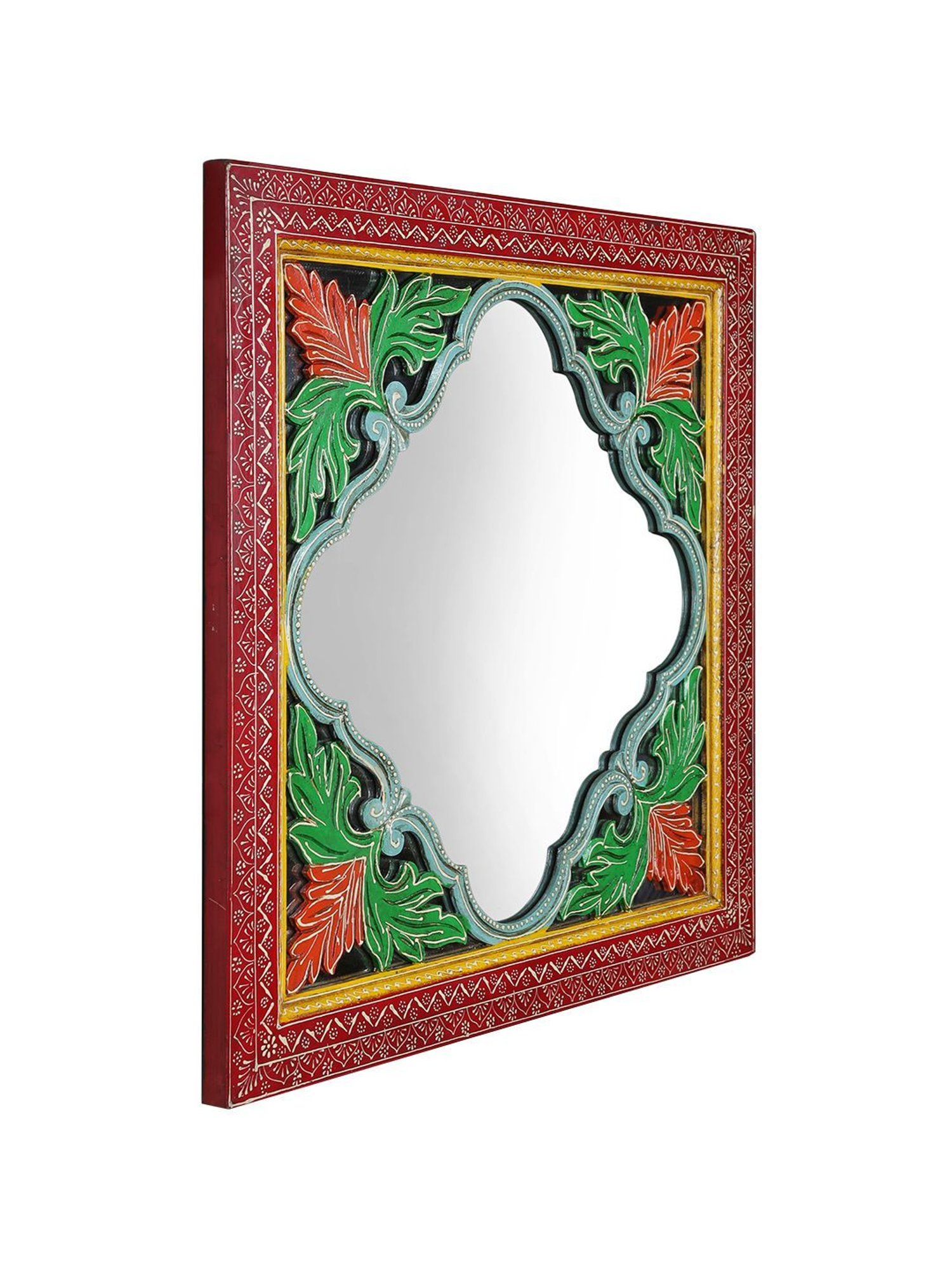 CHRONIKLE Pink Iron Sun Burst Designer Round Wall Mirror